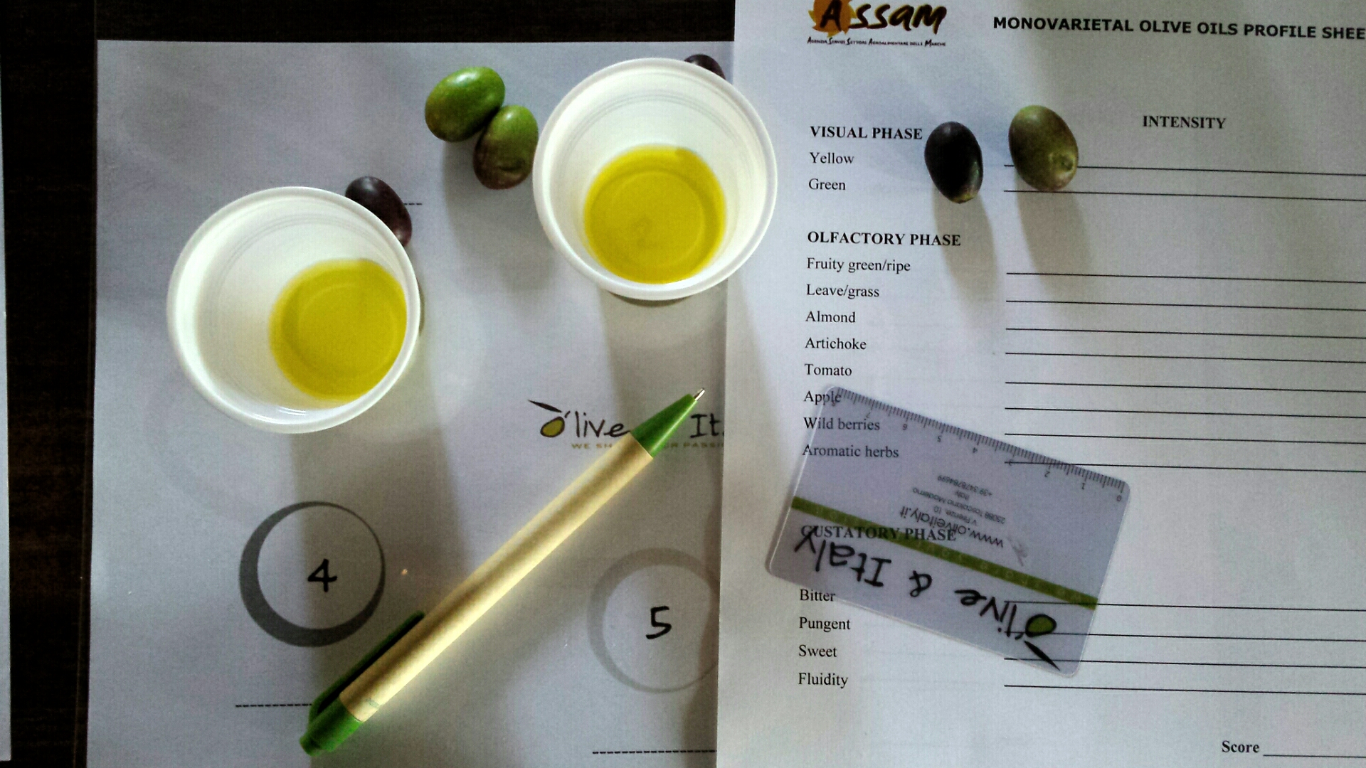 profesjonalne formularze do oceny oliwy z oliwek